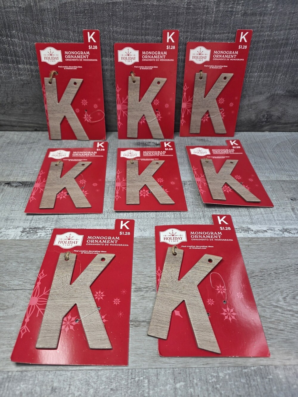Monogram Letter K DIY Craft Unfinished Natural Wood Ornament 4" Lot Bin317